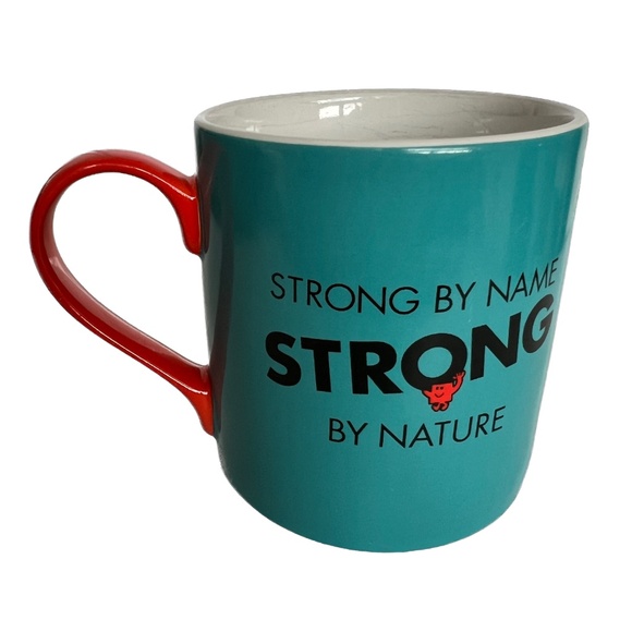 Mr Strong Ceramic Mug Dated 2014 Blue and Red Roger Hangreave Mr Men Little Miss - Picture 3 of 4